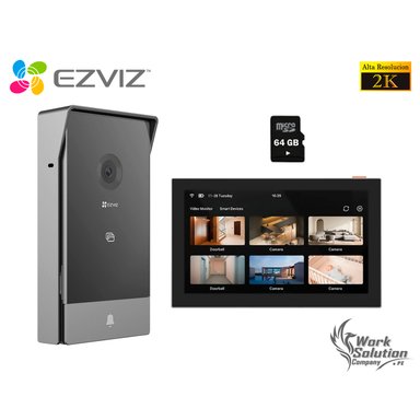 VIDEOPORTERO DOMÉSTICO EZVIZ INTELIGENTE HP7 2K EXTERIOR + SD 64GB
