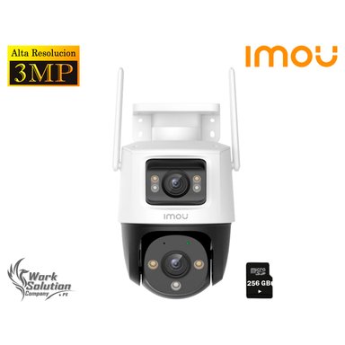 IMOU - CÁMARA SEGURIDAD CRUISER DUAL 3MP + 3MP 360° NOCHE COLOR +SD256GB