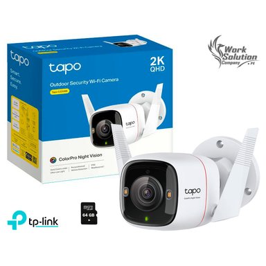 CÁMARA SEGURIDAD TP-LINK WI FI EXTERIOR C325WB 4MP 2K + MICRO SD 64 GB
