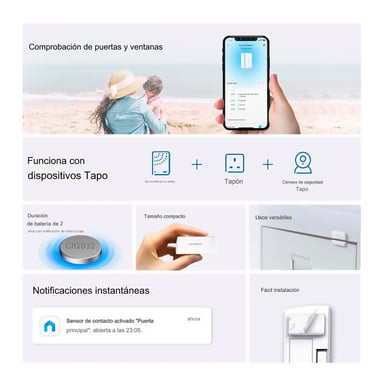 TP-LINK - SENSOR DE CONTACTO VENTANAS Y PUERTAS INTELIGENTE TAPO T110 - 3