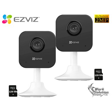 KIT 2 CÁMARA SEGURIDAD EZVIZ H1C FULL HD VISIÓN 108 AUDIO BIDIRECCIONAL DETECCIÓN MOVIMIENTO 128GB