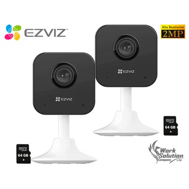 KIT 2 CÁMARA SEGURIDAD EZVIZ H1C FULL HD VISIÓN 108 AUDIO BIDIRECCIONAL DETECCIÓN MOVIMIENTO 64GB
