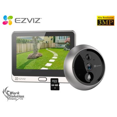 MIRILLA DE PUERTA INTELIGENTE EZVIZ DP2 2K AUDIO 2VÍAS DETECCIÓN PERSONAS PANTALLA TÁCTIL TIMBRE 64GB