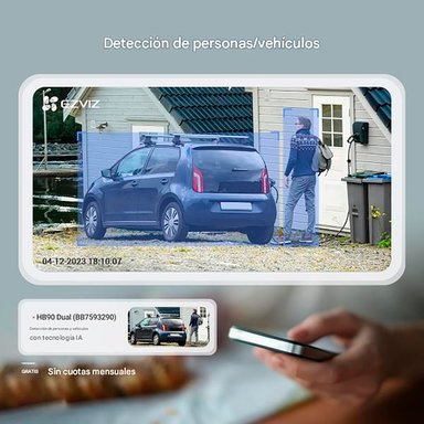 CÁMARA SEGURIDAD EZVIZ HB90 DUAL KIT 2K+ 4MP + 4MP DOBLE LENTE AUDIO 2VÍAS VISIÓN NOCHE BATERÍA PANEL SOLAR - 5