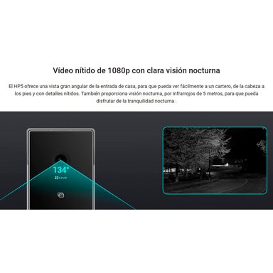 KIT VIDEOPORTERO INTELIGENTE EVIZ HP5 2MP FULL HD AUDIO BIDIRECCIONAL 3 MÉTODOS APERTURA + 1 PANTALLA - 3