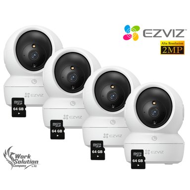 KIT 4 CÁMARA SEGURIDAD EZVIZ H6C PRO FULL HD 2MP AUDIO BIDIRECCIONAL BOTÓN LLAMADA DETECCIÓN PERSONAS 64GB