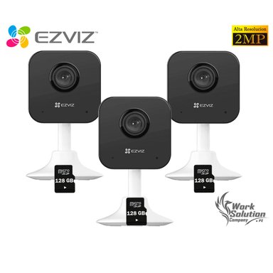 KIT 3 CÁMARA SEGURIDAD EZVIZ H1C FULL HD VISIÓN 108 AUDIO BIDIRECCIONAL DETECCIÓN MOVIMIENTO 128GB - 1