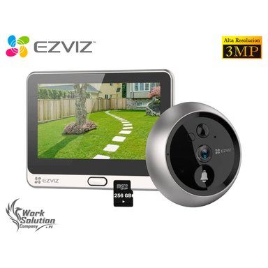 MIRILLA DE PUERTA INTELIGENTE EZVIZ DP2 2K AUDIO 2VÍAS DETECCIÓN PERSONAS PANTALLA TÁCTIL TIMBRE 256GB