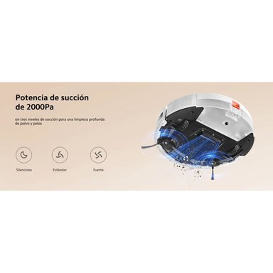 ASPIRADOR ROBOT XIAOMI VACUUM E5 SUCCIÓN 2000PA NAVEGACIÓN LDS TRAPEADOR BLANCO - 2