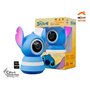 MONITOR PARA BEBÉ WIFI NEXXT NHC-B200 ST 2K + SD 128GB DETECCIÓN LLANTO SENSOR TEMPERATURA STITCH