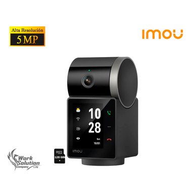 CÁMARA SEGURIDAD IMOU REX VT 5MP 3K + SD 128GB PANORÁMICA DETECCIÓN HUMANA MASCOTA PANTALLA VIDEOLLAMADA