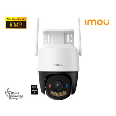CÁMARA SEGURIDAD IMOU CRUISER SC 8MP + SD 64GB DETECCIÓN VEHÍCULO VISIÓN NOCHE COLOR LUZ ALARMA