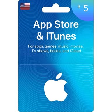 GIFT CARD APPLE APPLE ITUNES $5 5 USD APP STORE DIGITAL USA - 1