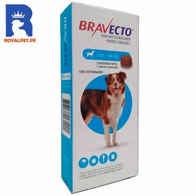ANTIPULGAS PERRO BRAVECTO 1000 MG TABLETA 20-40 KG