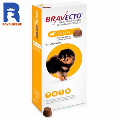 ANTIPULGAS PERRO BRAVECTO 112.50 MG TABLETA 2-4.5 KG