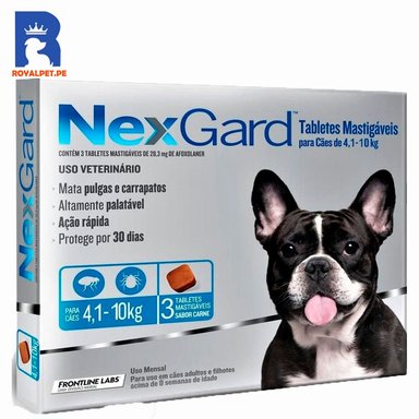 ANTIPULGAS ANTIGARRAPATAS NEXGARD 4-10 KG X3 TABLETAS