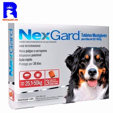 ANTIPULGAS ANTIGARRAPATAS NEXGARD 25-50 KG X3 TABLETAS
