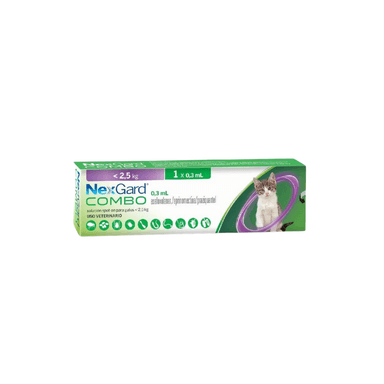 ANTIPULGAS GATOS NEXGARD RAZA PEQUEÑA COMBO HASTA 2.5 KG X1 PIPETA