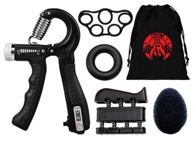 PACK HAND GRIP 5 EN 1 CROM FIT + CONTADOR Y REGULADOR 60KG + ACCESORIOS FORTALECIMIENTO ANTEBRAZO MANOS Y DEDOS