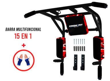 BARRA MULTIFUNCIONAL CROM FIT 15 EN 1 DOMINADAS FONDOS EJERCICIOS SOPORTE 350KG