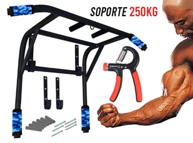 BARRA CROM FIT 2 EN 1 DOMINADAS MULTIFUNCIONAL + HANDGRIP CON REGULADOR 60KG - 2