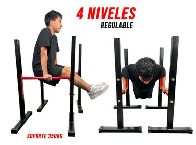 BARRA CROM FIT FONDOS MULTIFUNCIONAL REGULABLE 4 NIVELES + GUANTES REGALO - 2