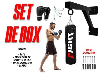 RACK CROM FIT + SACO BOX 1M + GUANTES BOX + CADENA