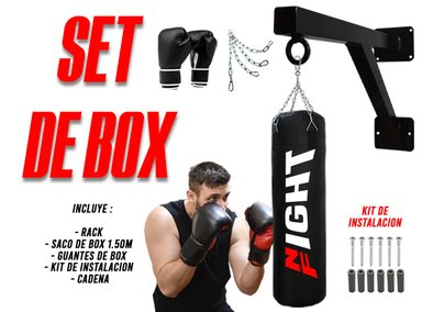 RACK CROM FIT + SACO BOX 1.50M + GUANTES BOX + CADENA