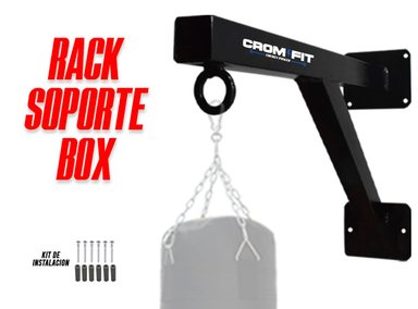 BARRA RACK CROM FIT SOPORTE ACERO SACO BOX TRX POLEAS RESISTENCIA