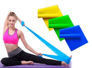 PACK X3 BANDAS ELASTICAS ABIERTAS RESISTENCIA PILATES YOGA FITNESS NIVELES