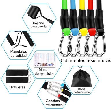 PACK X5 LIGAS DE RESISTENCIA EJERCICIOS PILATES CROOSFIT - 3