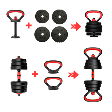 PESAS 30KG CONVERTIBLES + GUANTES GRATIS - 3
