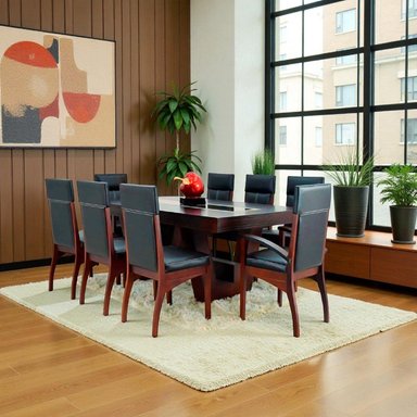COMEDOR FORMAS RECTANGULAR 8 SILLAS GRIS PARDO HOME LUCY - 1