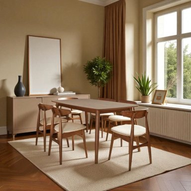 COMEDOR FORMAS EDITIONS RECTANGULAR 6 SILLAS BEIGE HOME AURORA
