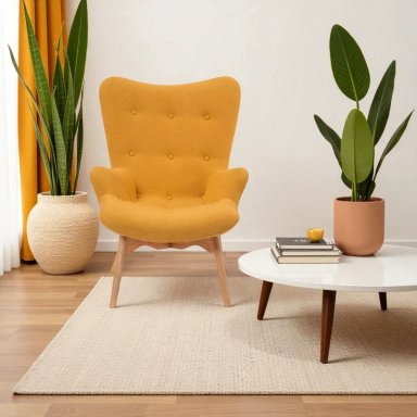 BUTACA FORMAS HOME FER+BANQUETA VINTAGE AMARILLO
