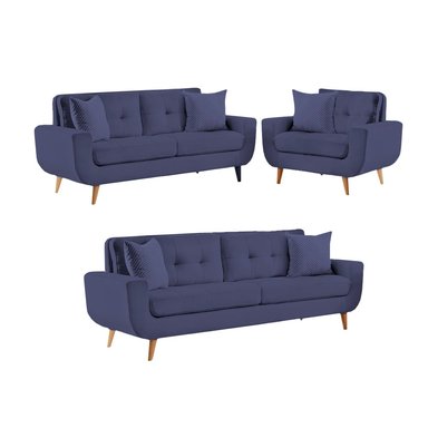 JUEGO SALA FORMASHOME LINDA 3-2-1 CUERPOS AZUL