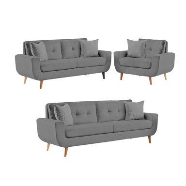 JUEGO SALA FORMASHOME LINDA 3-2-1 CUERPOS GRIS