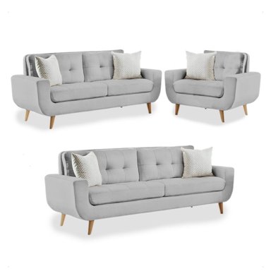 JUEGO SALA FORMASHOME LINDA 3-2-1 CUERPOS GRIS CLARO