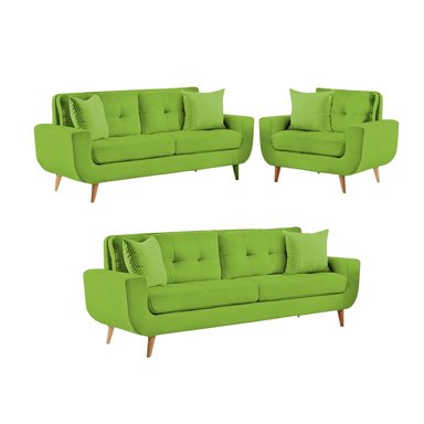 JUEGO SALA FORMASHOME LINDA 3-2-1 CUERPOS VERDE