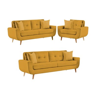 JUEGO SALA FORMASHOME LINDA 3-2-1 CUERPOS AMARILLO