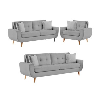 JUEGO SALA FORMASHOME LINDA 3-2-1 CUERPOS GRIS PERLA