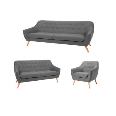 JUEGO SALA FORMASHOME LIAN 3-2-1 CUERPOS GRIS OSCURO