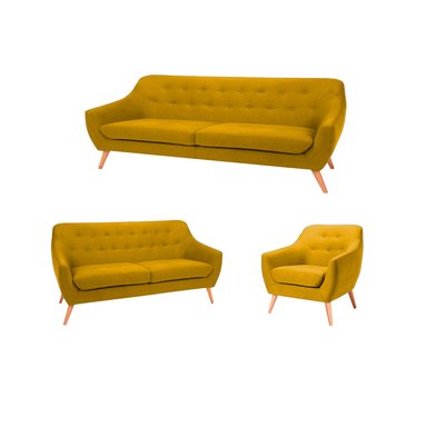 JUEGO SALA FORMASHOME LIAN 3-2-1 CUERPOS MOSTAZA