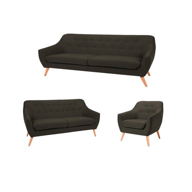 JUEGO SALA FORMASHOME LIAN 3-2-1 CUERPOS NEGRO