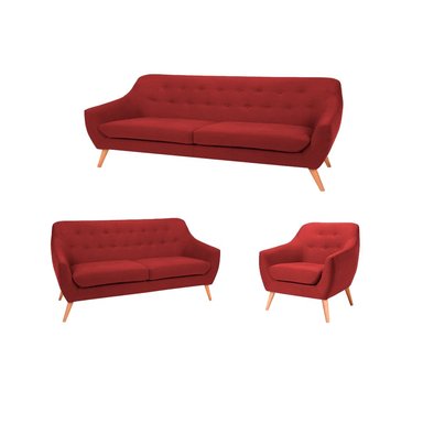 FORMASHOME JUEGO DE SALA LIAN 3 2 1 ROJO