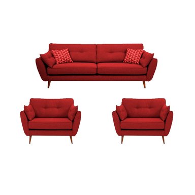 JUEGO SALA FORMASHOME TANG 3-1-1 CUERPOS ROJO