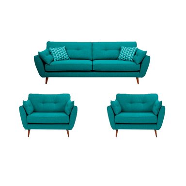 JUEGO SALA FORMASHOME TANG 3-1-1 CUERPOS TURQUESA