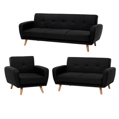 FORMASHOME JUEGO DE SALA JARTUM 3 2 1 NEGRO