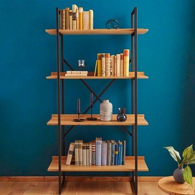 ESTANTE FORMAS INDUSTRIAL 4 REPISAS NEGRO HOME PING - 1