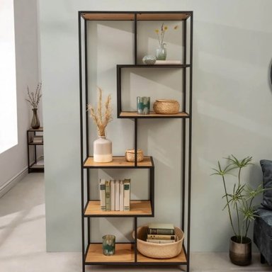 ESTANTE FORMAS INDUSTRIAL NEGRO HOME VERA